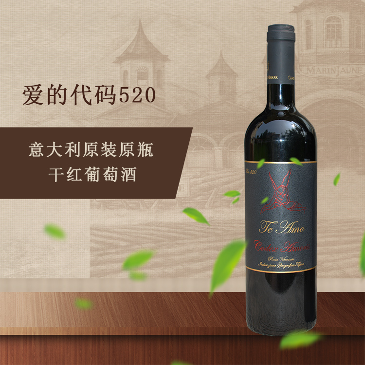 爱的代码 PIN520 原装进口葡萄酒 意大利干红葡萄酒