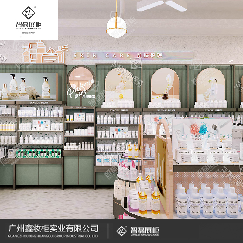 新款美妆店护肤品背柜高柜_化妆品柜 _专卖店展柜_ 商场展示架