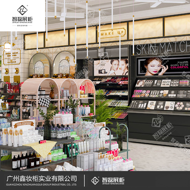 空间设计美妆店展示柜_自由组合展柜_美妆展柜_展柜厂家