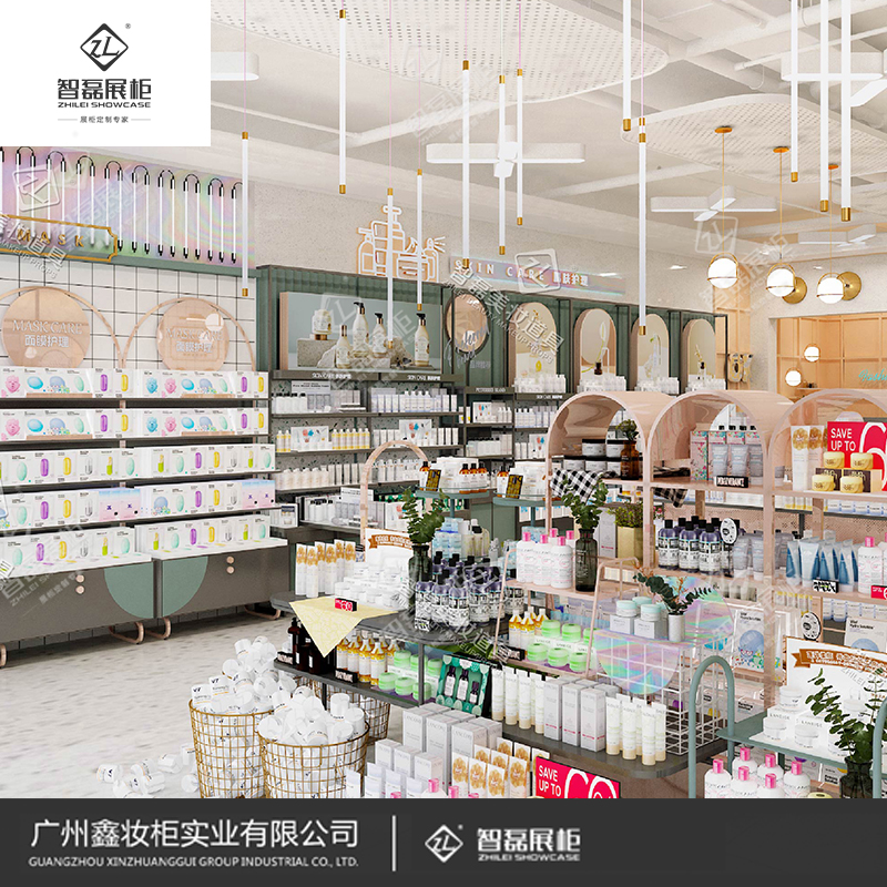 空间设计美妆店展示柜_定制美妆展柜_展柜厂家
