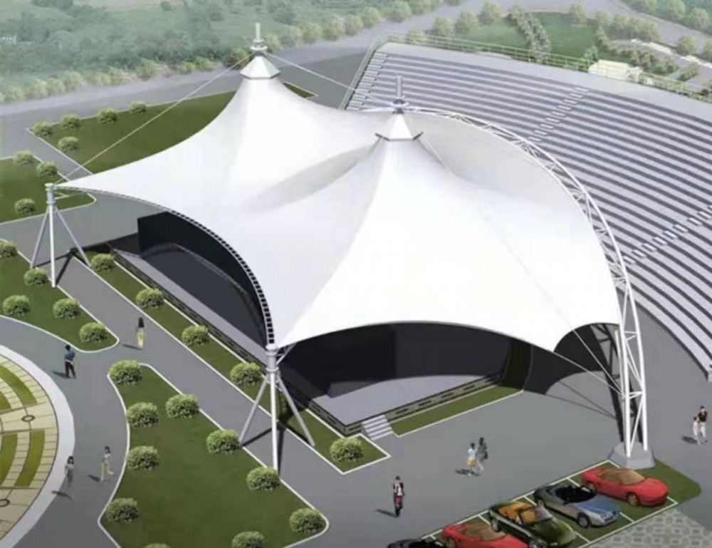 公园膜结构景观棚_张拉户外景观蓬_大型膜结构建筑工程
