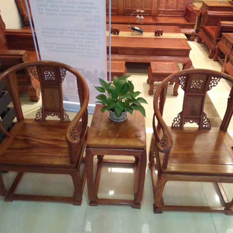 厂价批发红木家具 精品升值红木家具 金丝楠皇宫椅三件套