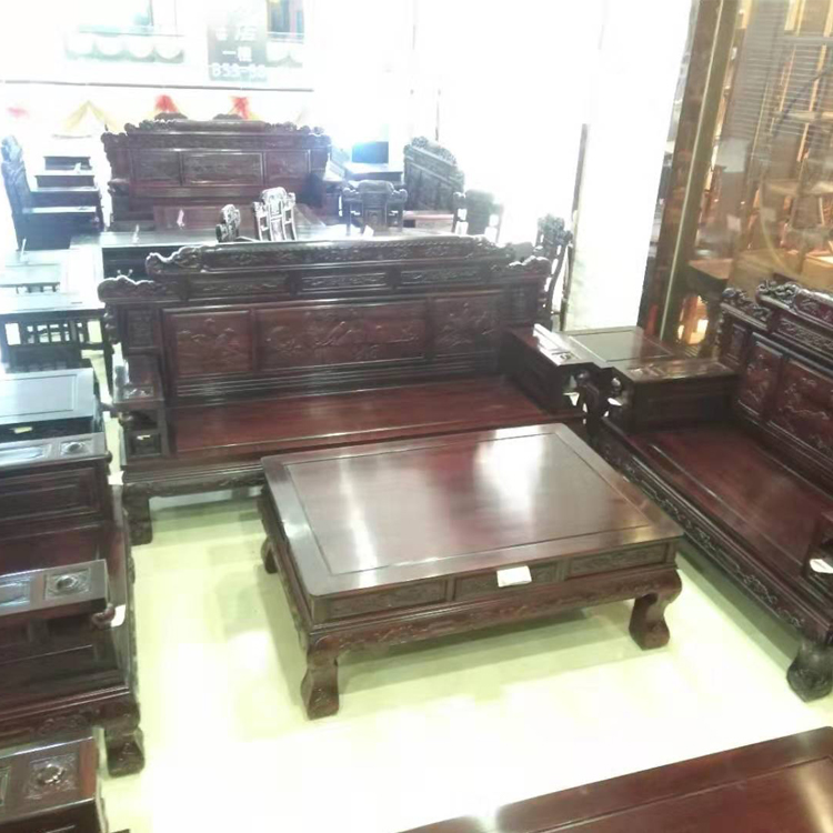 南美酸枝财源弯脚花鸟沙发,新款红木家具批发,定制红木家具
