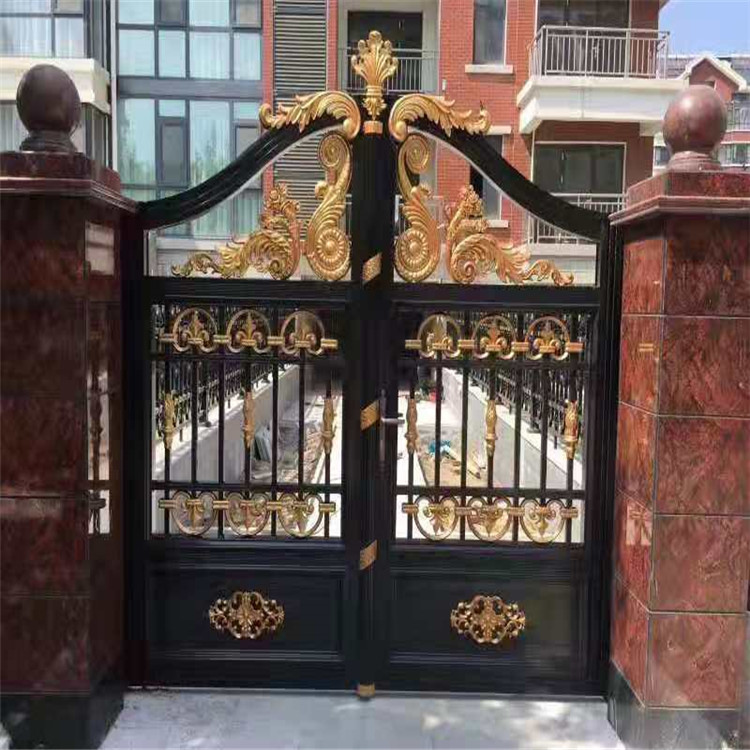 厂家生产新欧式防盗铝艺别墅大门_不锈钢折叠电动门_新农村电动大门