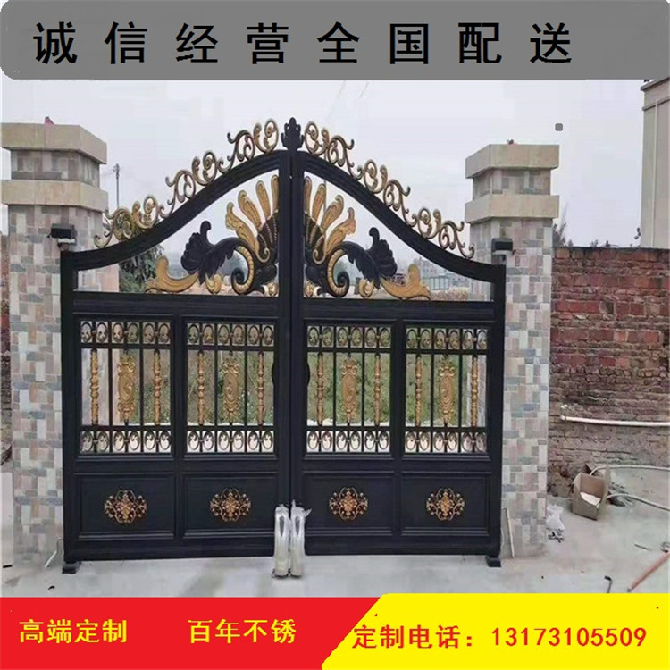 铝合金大门-别墅双开门-高档庭院门-电动平移门-小区对开门