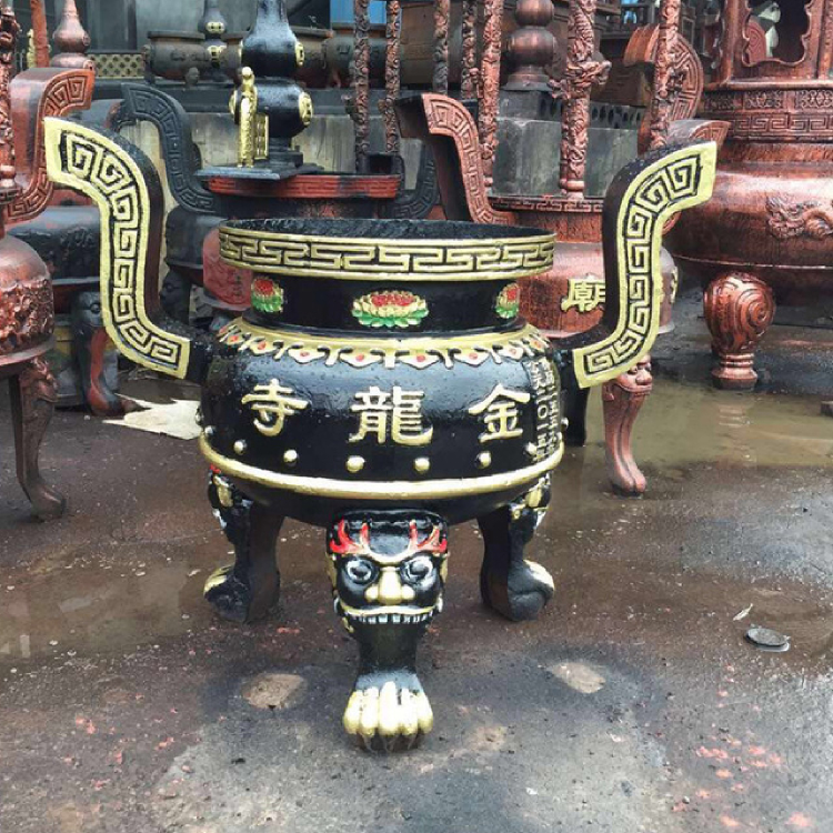 圆型平口香炉 寺庙专用香炉 宗教法器法物香炉批发