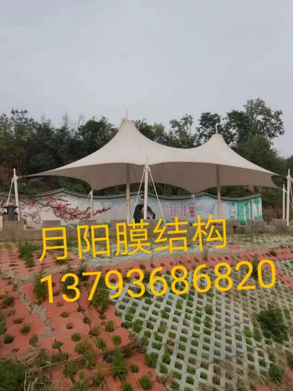 厂家专业安装公园膜结构景观蓬_张拉膜户外展会景观  户外公园景观伞 膜结构建筑