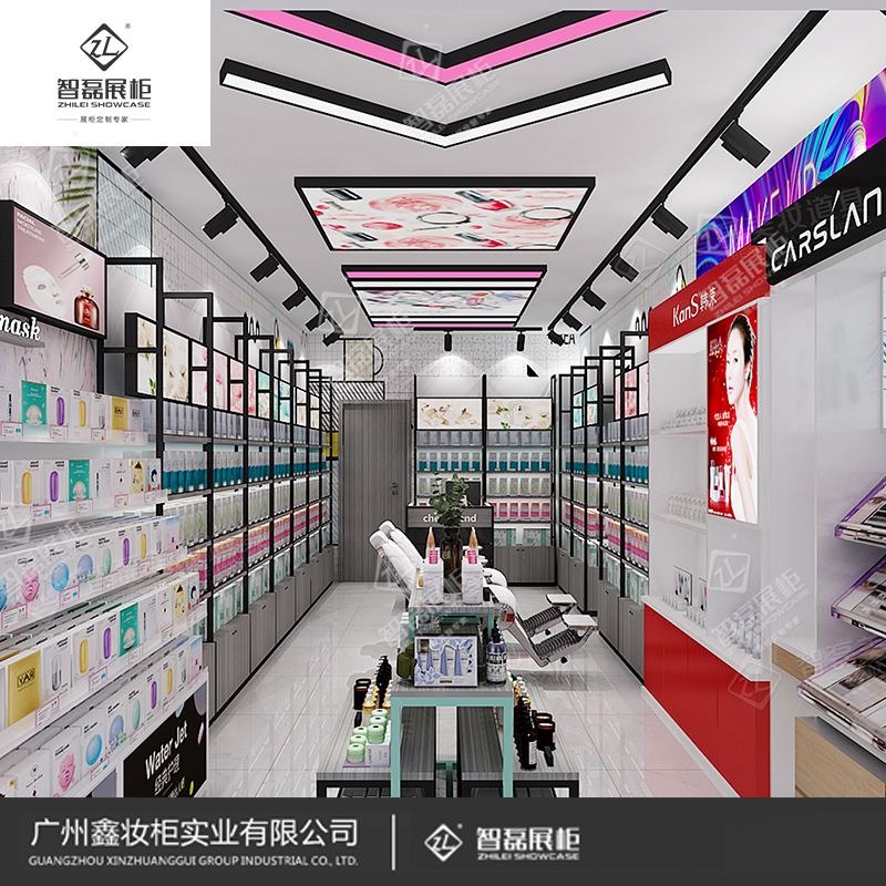 商场展示柜定做_美妆店铺展示柜价格_化妆品展柜哪家好