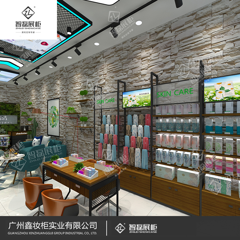 美妆展示柜厂家_高档展示柜制作_化妆品产品展示柜品牌