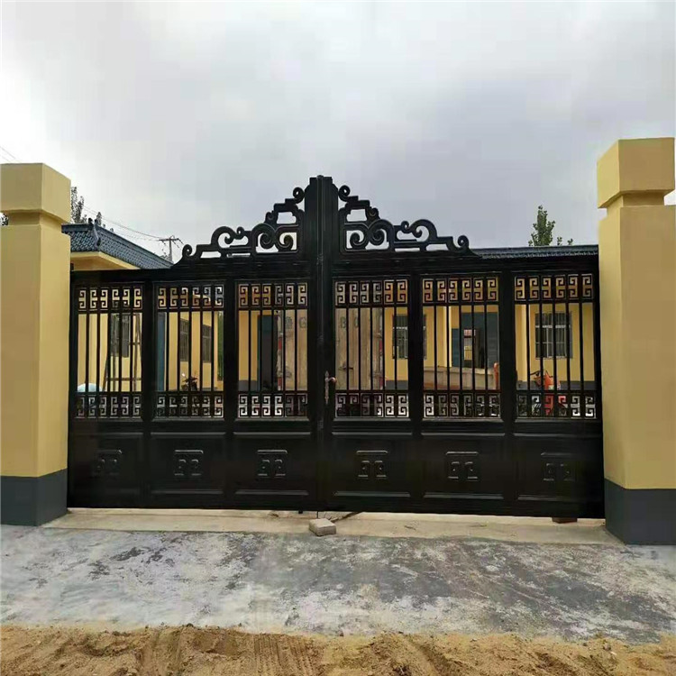 铝艺别墅大门_对开门_铝合金庭院门_家用乡村院子门_农村电动双开门定制
