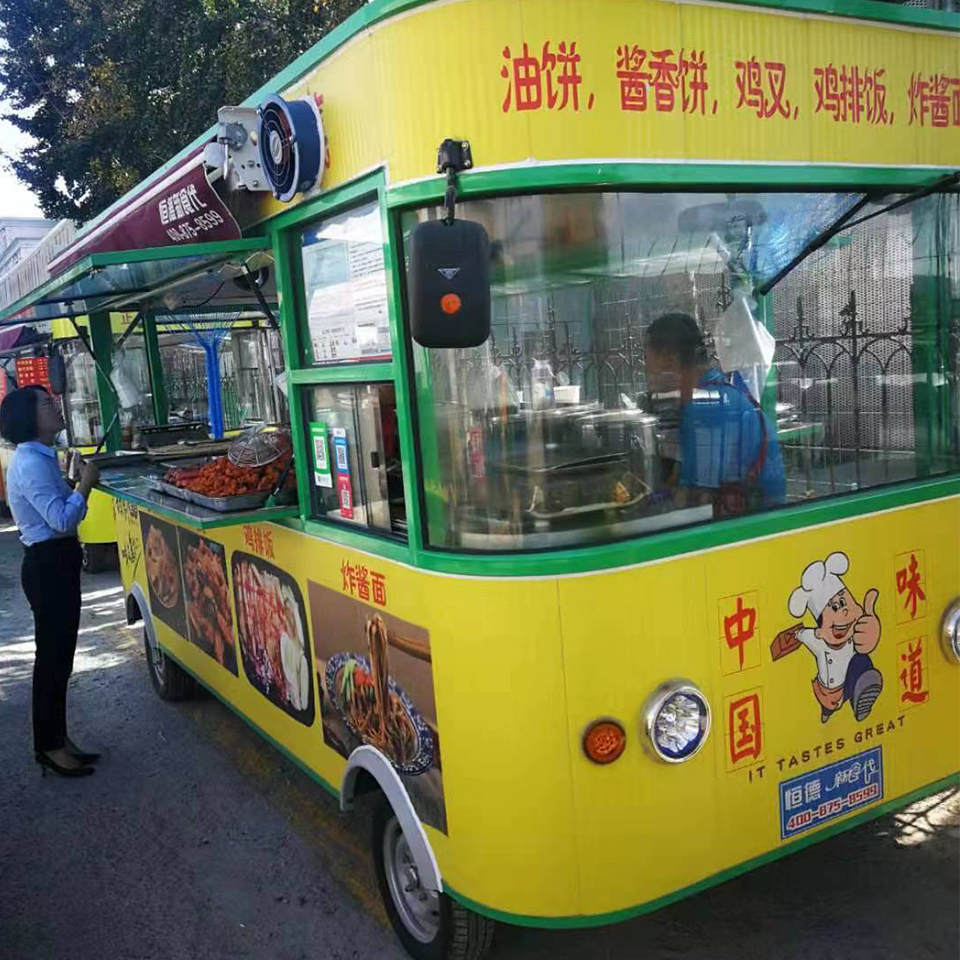 顺发复古车型的流动小吃车 电动美食车 移动餐车 厂家直销