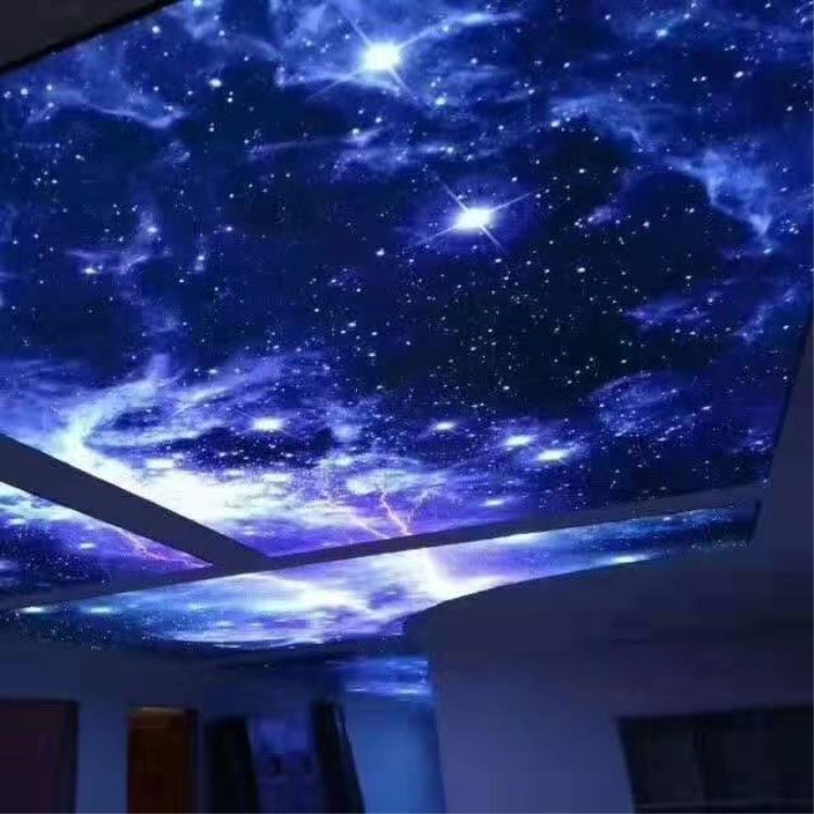 星空透光膜 商场透光膜 星空uv软膜天花高清喷绘透光膜厂家