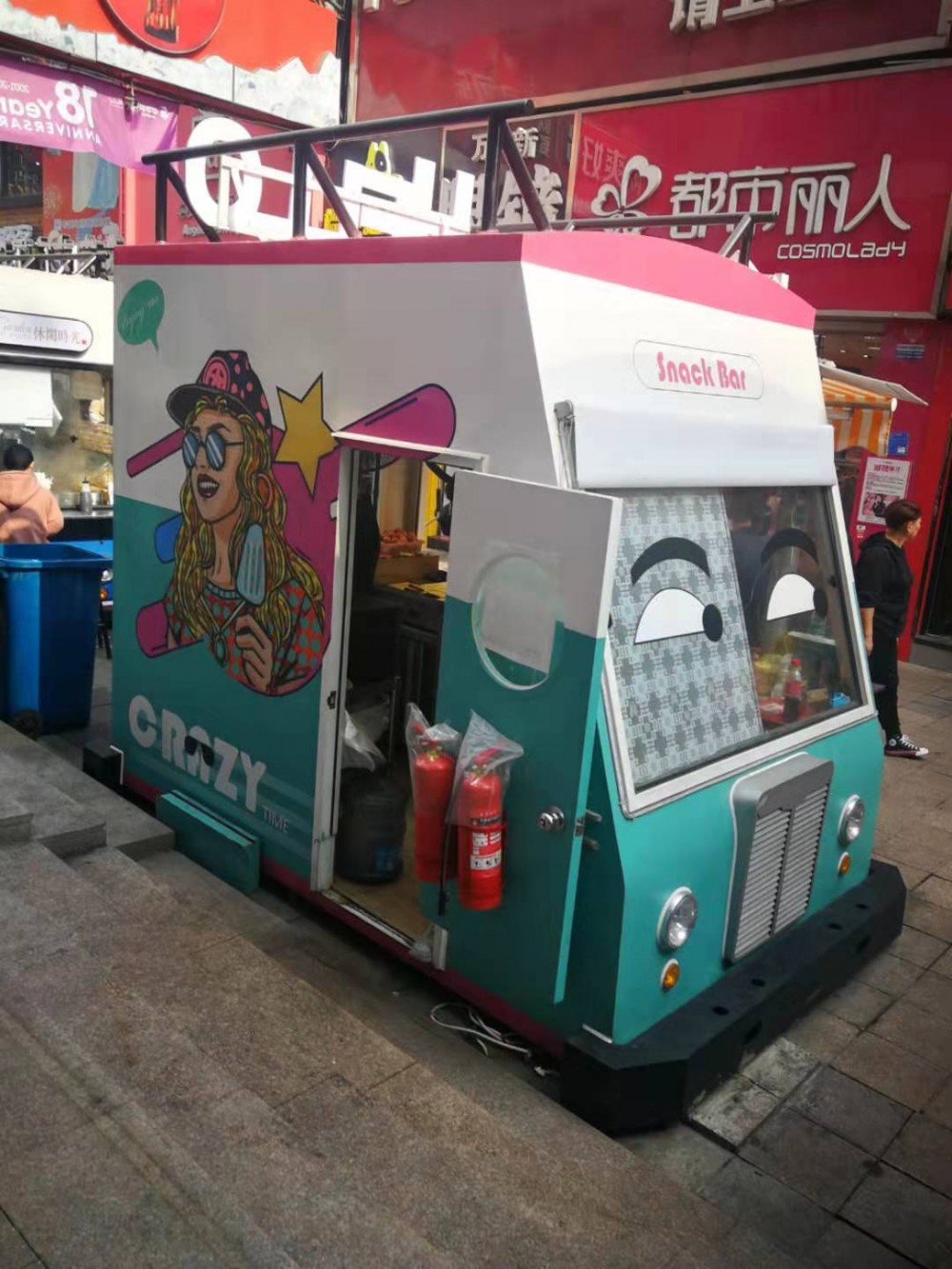顺发店车 早餐车 美食车 四轮电动餐车