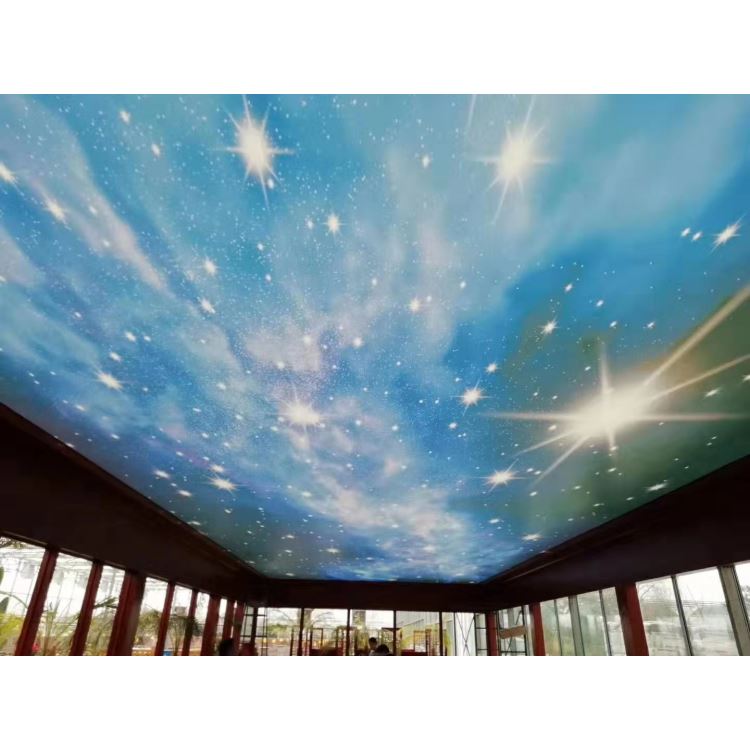 商场星空透光膜 透光膜厂家 办公室透光膜 发光灯箱膜