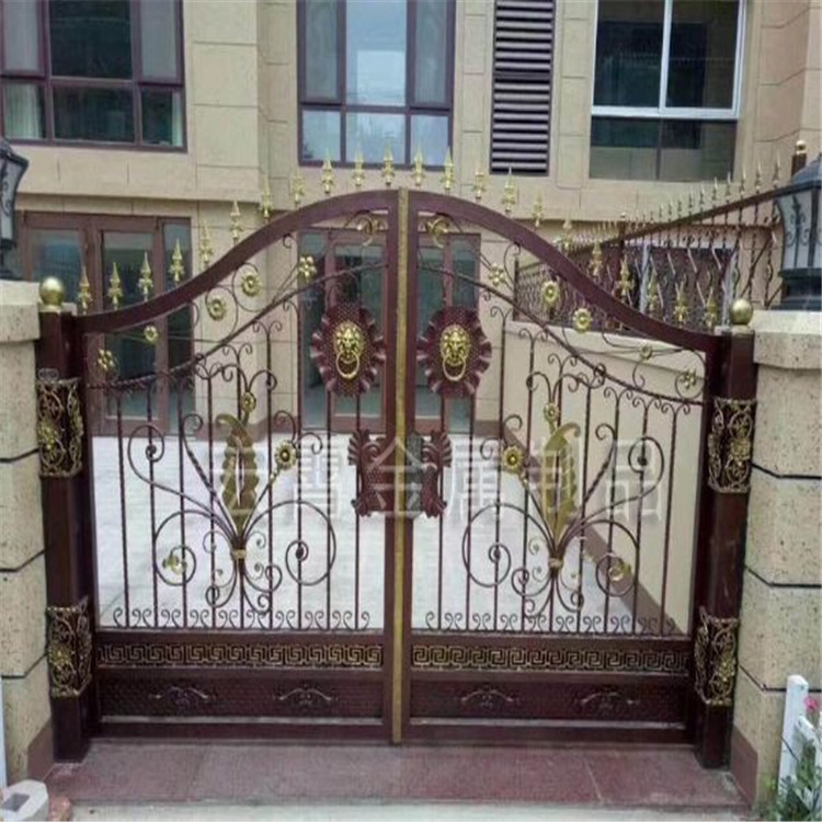 厂家双开大门_欧式铁艺大门_别墅花园大门_不锈钢定制铁艺大门
