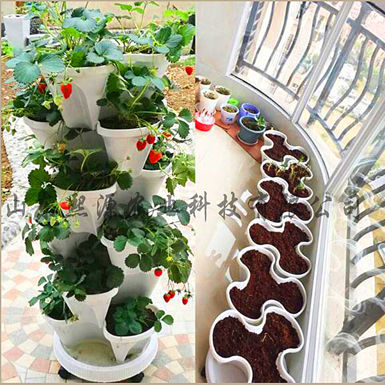 无土栽培绿化工程 叠碗式立柱栽培 占地少立柱种植无土栽培