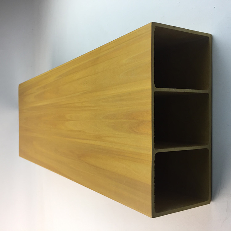 厂家直销50x90生态木天花吊顶材料 办公室格栅吊顶  U型木塑pvc方通