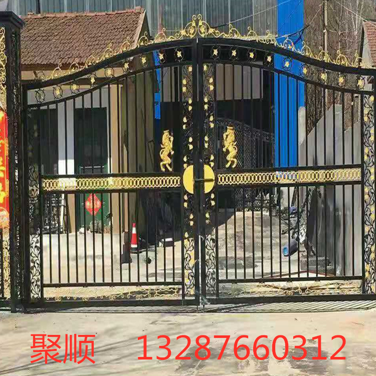 铁艺大门厂家直销 庭院铁艺大门  聚顺 防盗大门经销