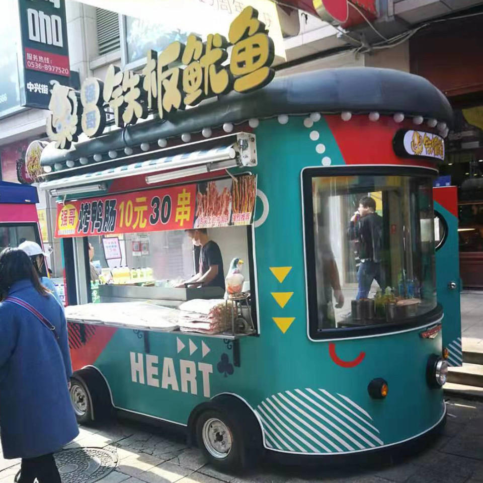 小吃车 多功能流动餐车 四轮可移动餐车 移动餐车小吃车
