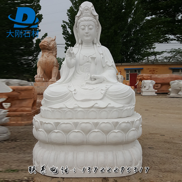 石雕观音佛像专业定制 优质石雕小佛像可定制 寺庙石雕佛像专业加工大刚石材
