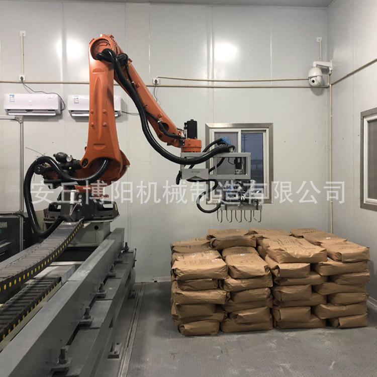 袋装粉料包装码垛机  箱装饮料自动码垛机  机器人高位码垛设备