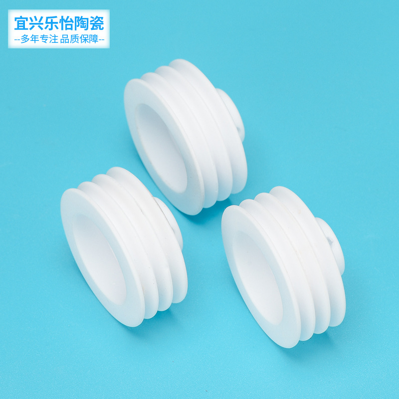 工业陶瓷 结构件生产 氧化铝陶瓷加工定制 耐磨3槽瓷轮