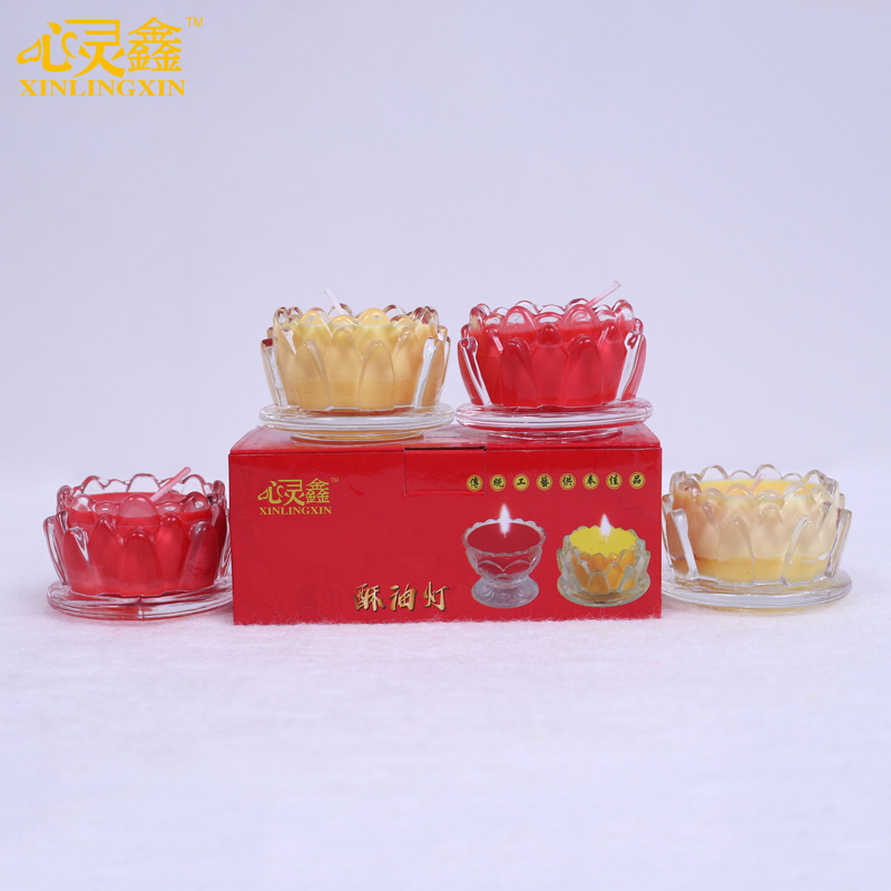莲花酥油灯 专供植物酥油蜡烛 拜佛礼佛用品莲花蜡烛厂家