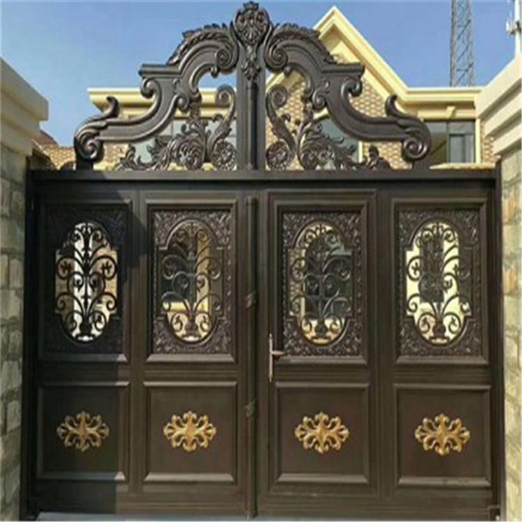 铝艺大门批发_铝合金对开门价格