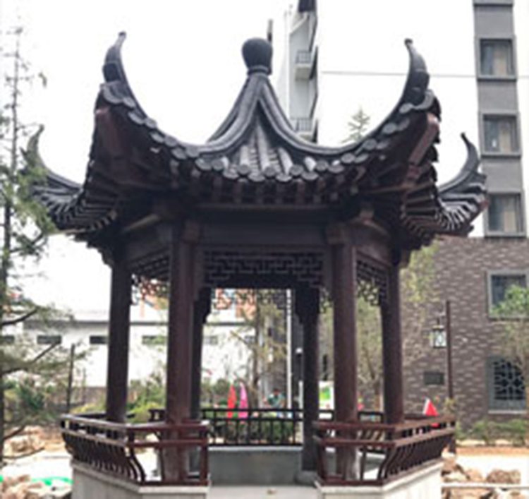 唐宋古建中式仿古凉亭_中式四角凉亭设计
