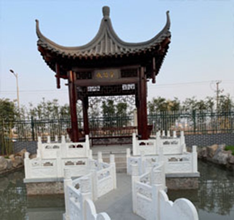 山东中式仿古四角凉亭_防腐木凉亭承建