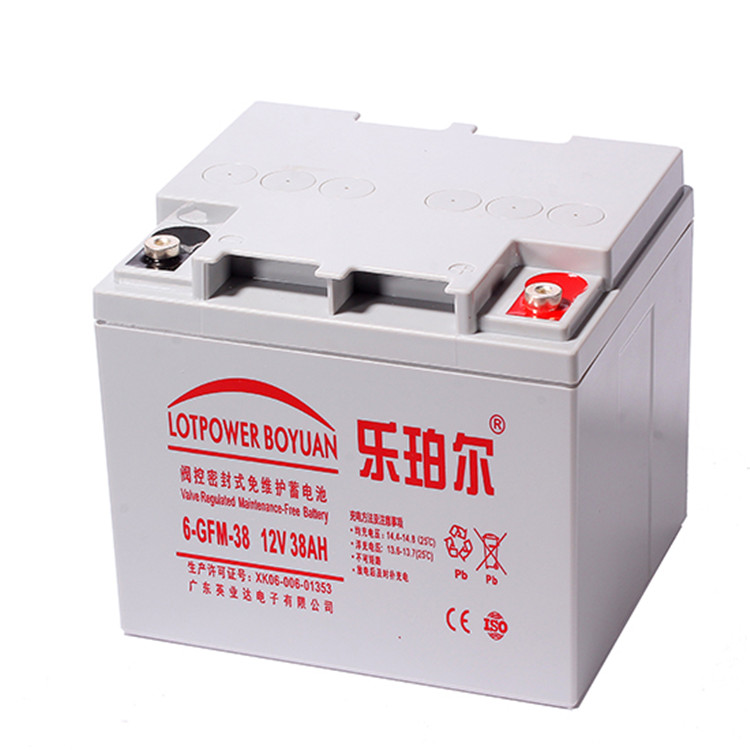 LOTPOWER蓄电池6-GFM-38 乐珀尔蓄电池LP38-12 UPS 太阳能 直流屏 eps专用12V38AH蓄电池