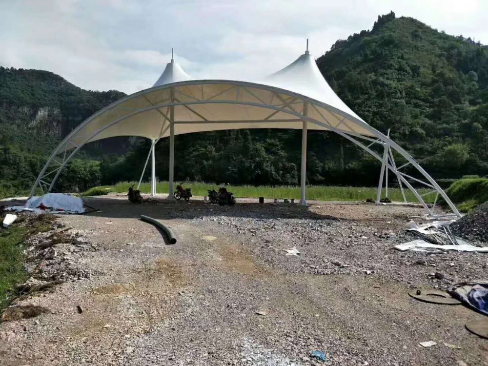 山东月阳膜结构景观棚_张拉景观蓬_膜结构建筑工程