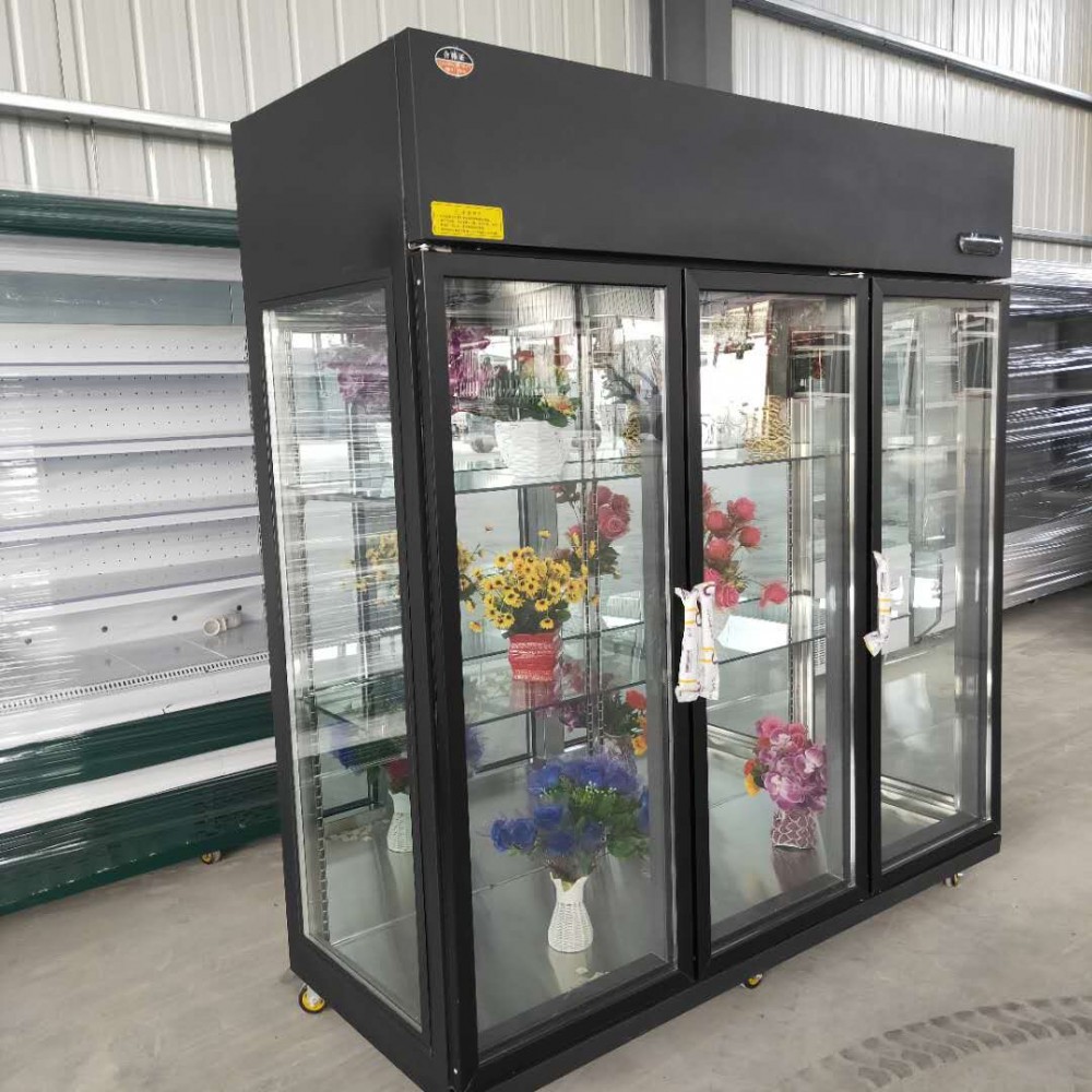 鲜花保鲜柜 鲜花柜带加湿 鲜花店冷柜 透明鲜花展示冷柜 玻璃门鲜花展示冷柜