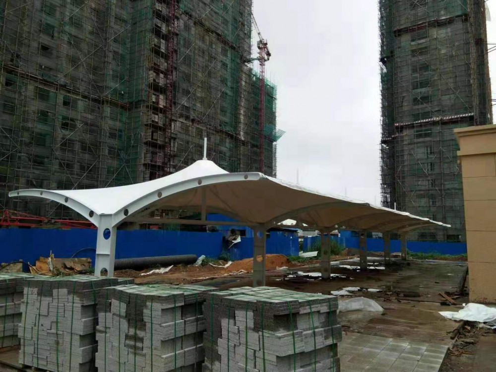 膜结构停车棚_小区停车棚_钢结构汽车棚 自行车车棚 张拉膜遮阳