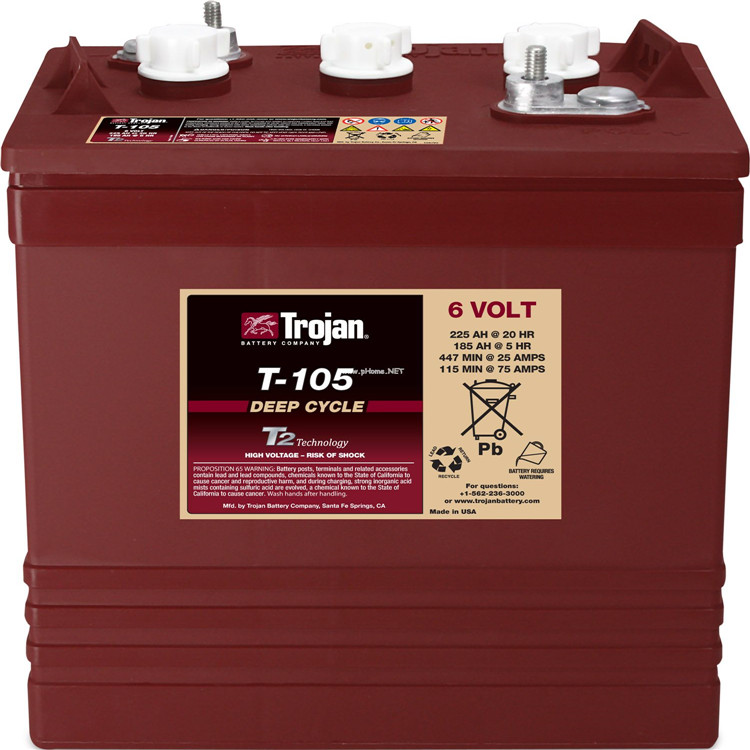 Trojan邱健蓄电池T-105 PLUS 美国Trojan蓄电池6V225AH 原装正品