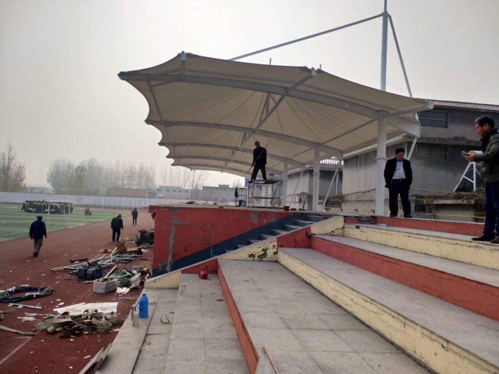 设计安装膜结构操场看台_张拉景观蓬_膜结构建筑工程--景观膜结构