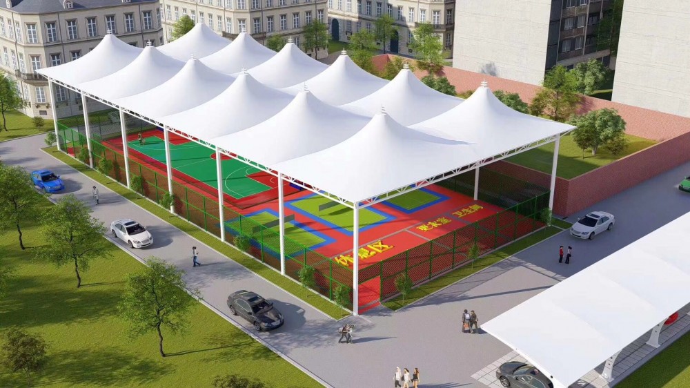 专业厂家景观膜结构_大型建设遮阳棚_公园广场景观蓬_张拉膜景观