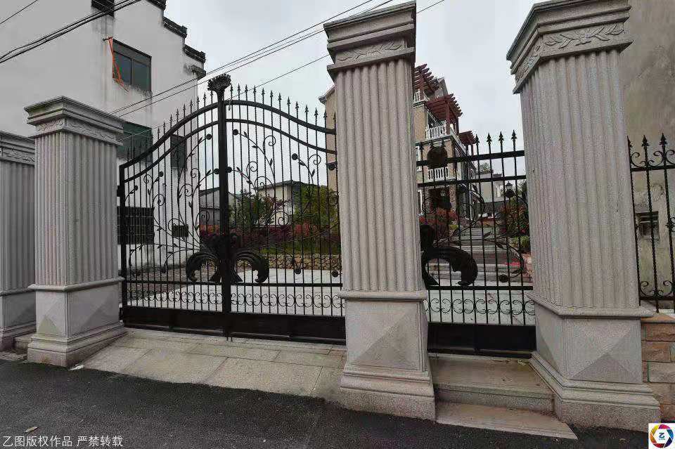铁艺大门--别墅小区庭院安全铁艺大门--聚顺