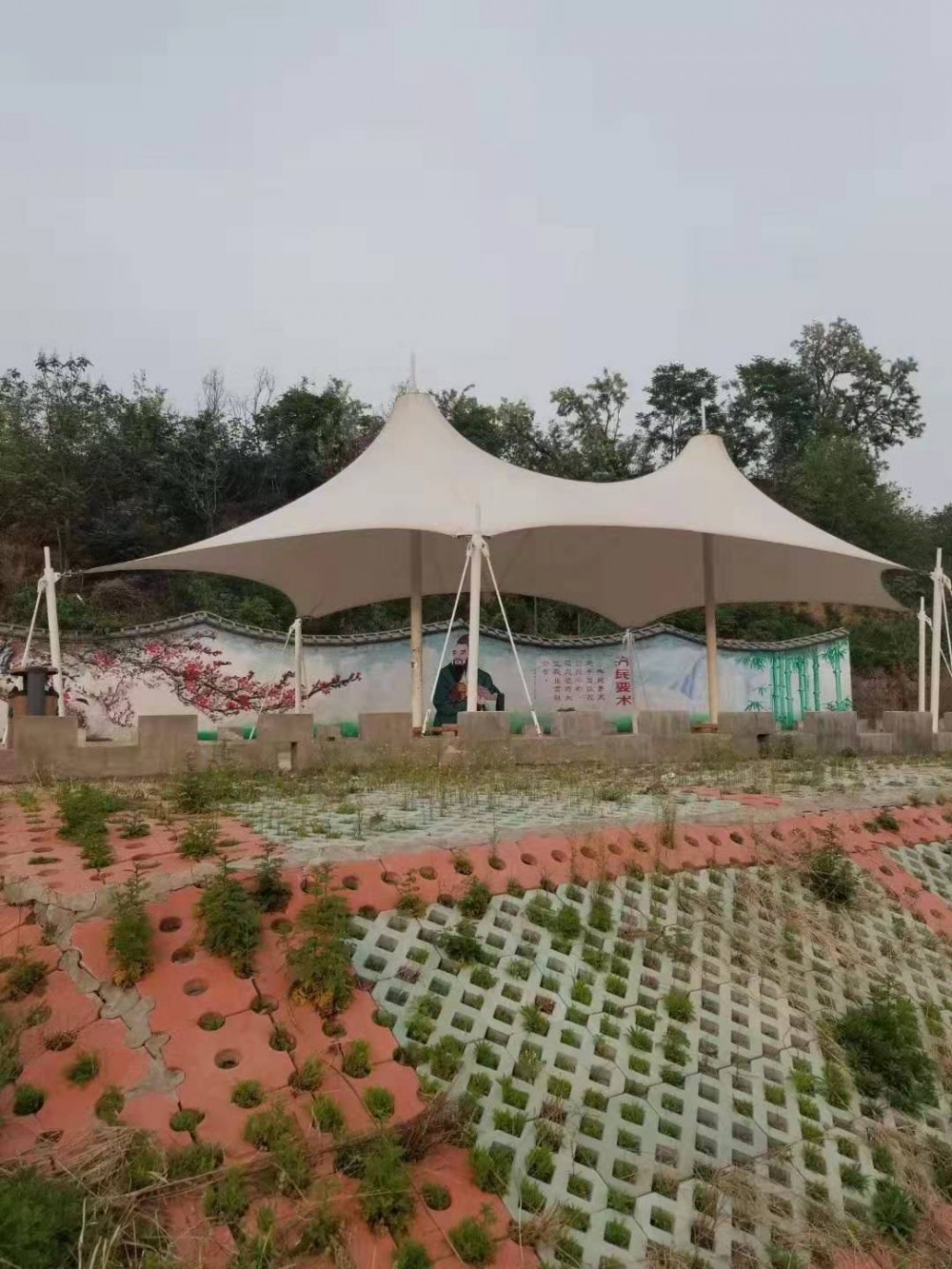 钢膜结构景观---公园膜结构景观棚_张拉景观蓬_膜结构建筑工程--景观膜结构