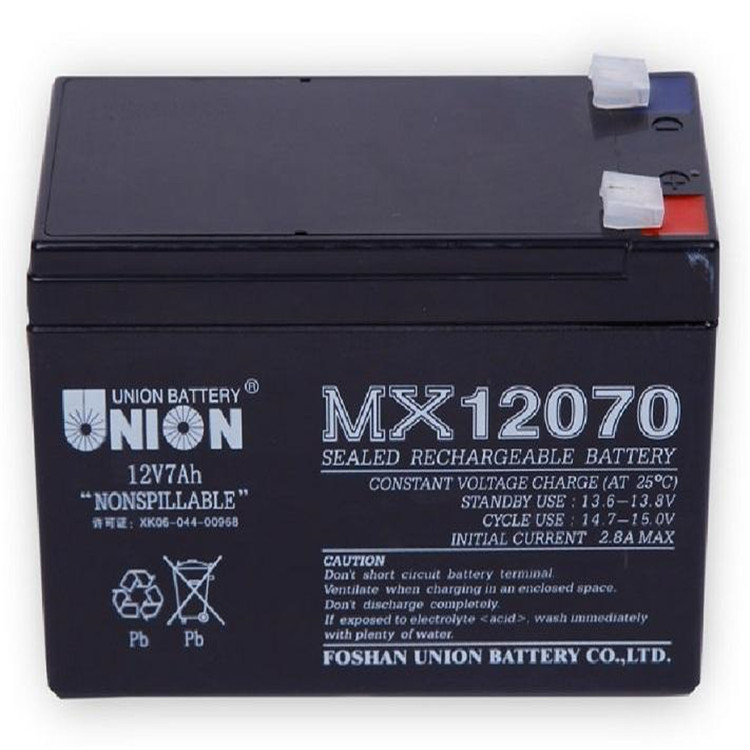 UNIO友联蓄电池MX12070 12V7AH免维护小型铅酸蓄电池