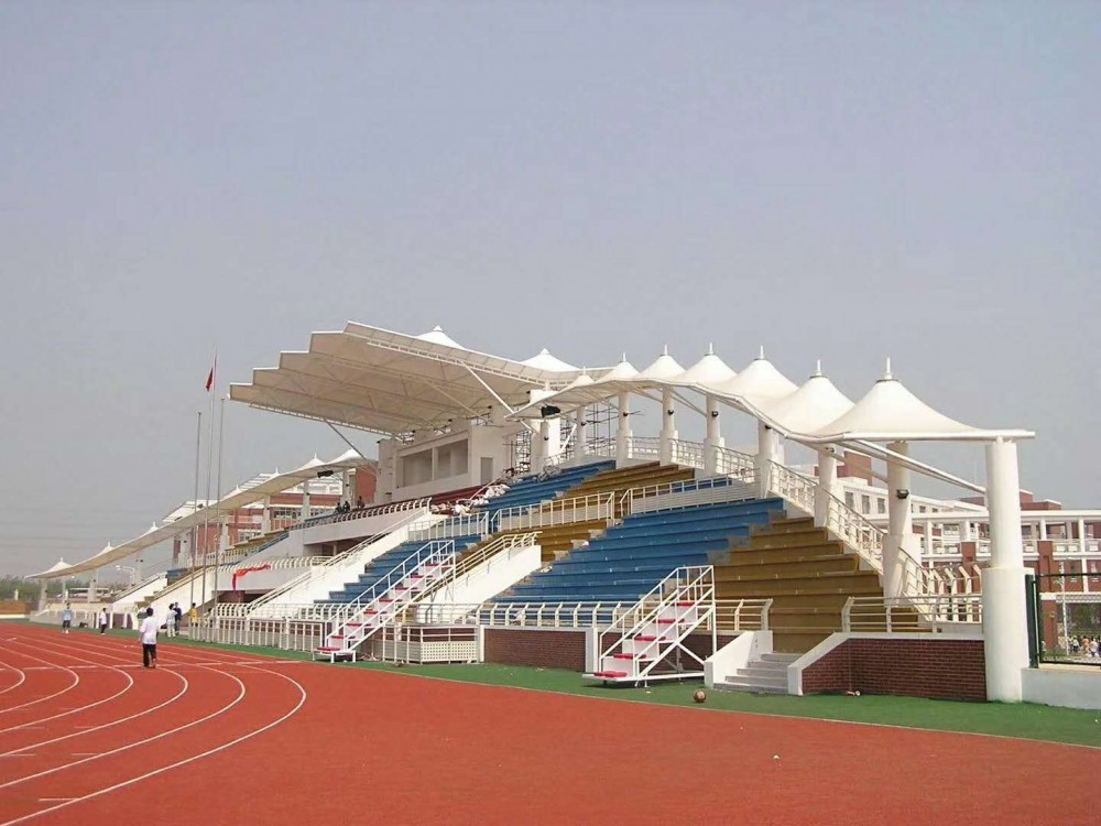 专业体育看台_膜结构体育看台_大型运动场遮阳棚—操场看台