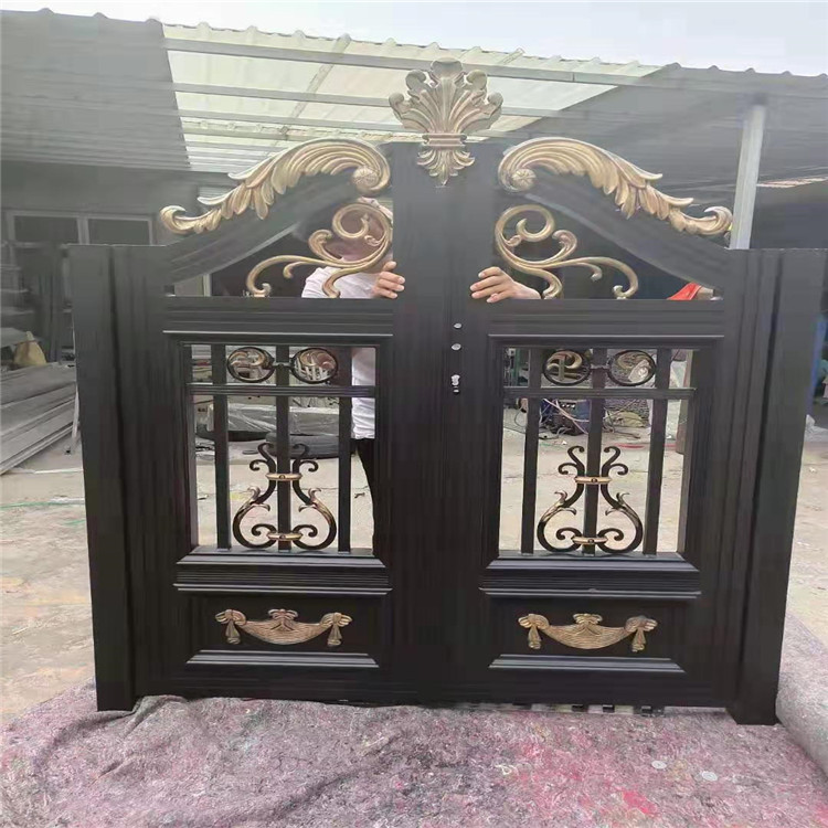 院子门厂家_中式防锈铸铝电动铝艺大门_庭院铝艺大门工厂直销