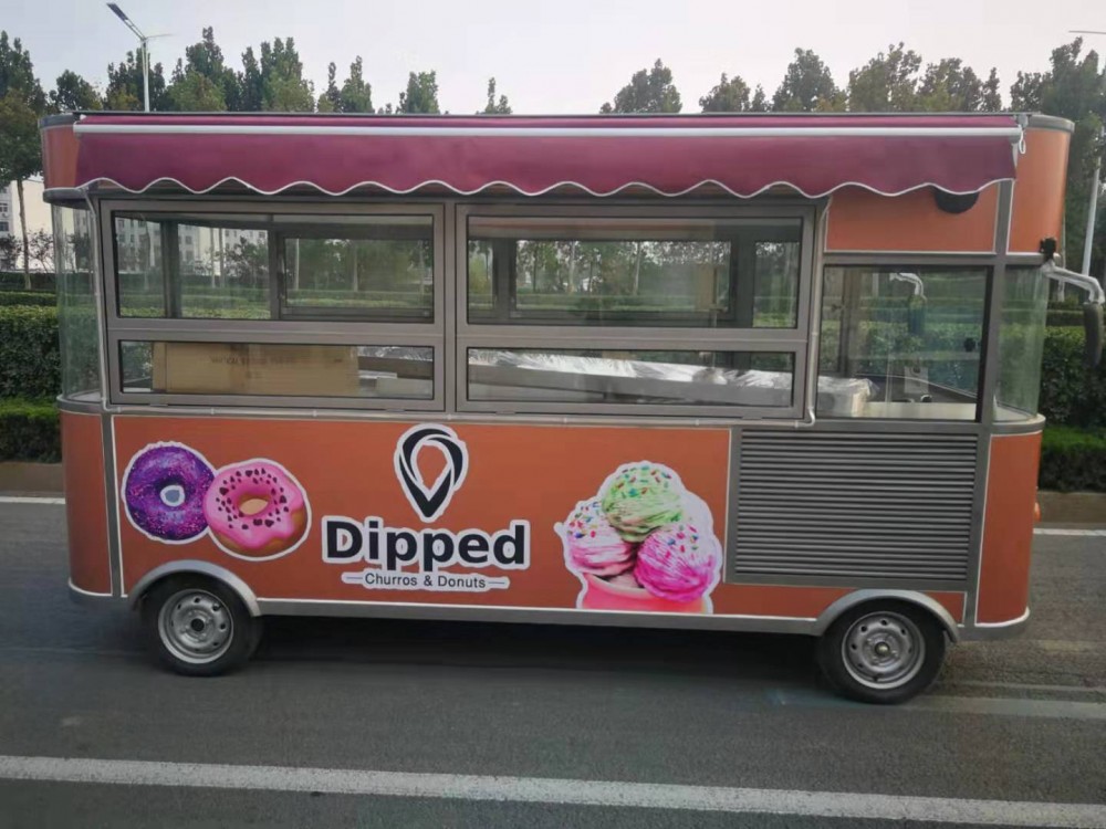 早餐车 快餐车 四轮电动餐车 多功能美食车 烧烤车