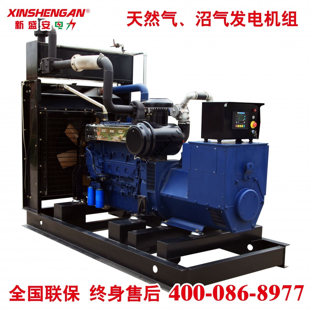 新盛安100KW燃气发电机组 燃气机组带余热回收装置 沼气发动机组