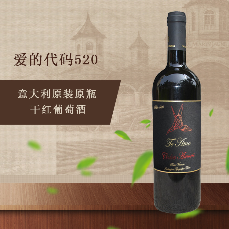 爱的代码   PIN 520    原装进口    意大利   干红葡萄酒