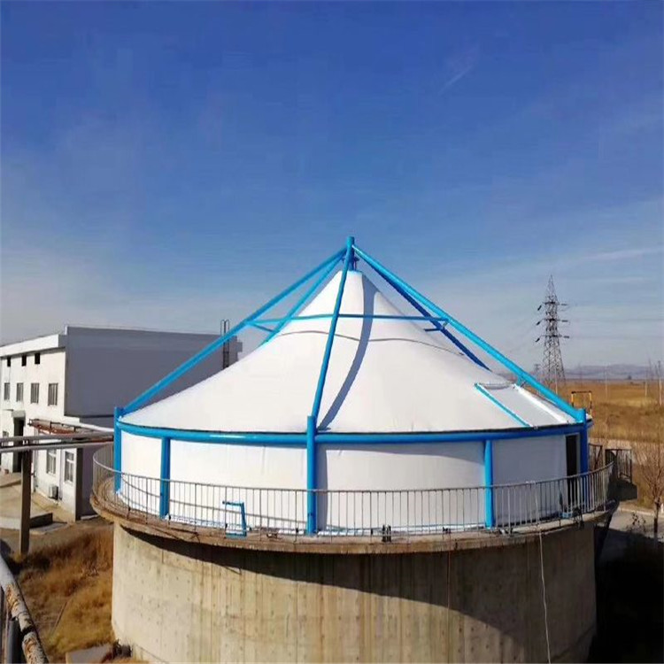 安装自来水厂加盖膜结构顶棚_定制沼气池反吊膜_污水池张拉膜顶篷