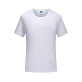 夏季纯棉白色短袖   薄款纯棉短袖批发便  T恤圆领空白印logo   广告衫
