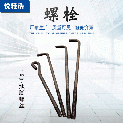 304不锈钢9字螺栓地脚螺栓本色螺栓4.8级Q235 M24多规格可定制