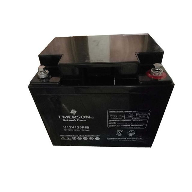 EMERSON艾默生蓄电池12V38Ah 免维护铅酸蓄电池U12V125P/B 阀控密封式ups专用蓄电池