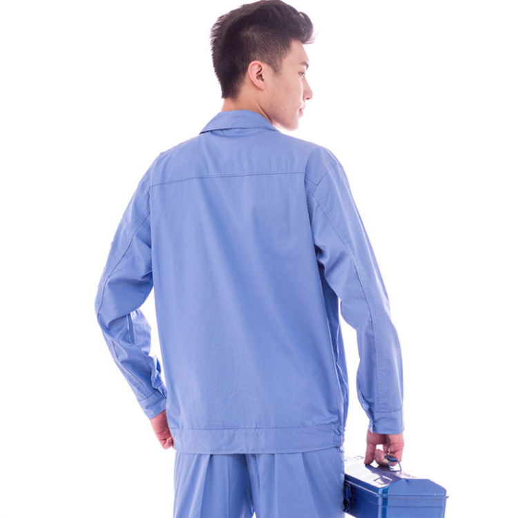 源头厂家 春秋长袖涤棉耐磨工厂劳保服 汽修工作服可印logo可定制